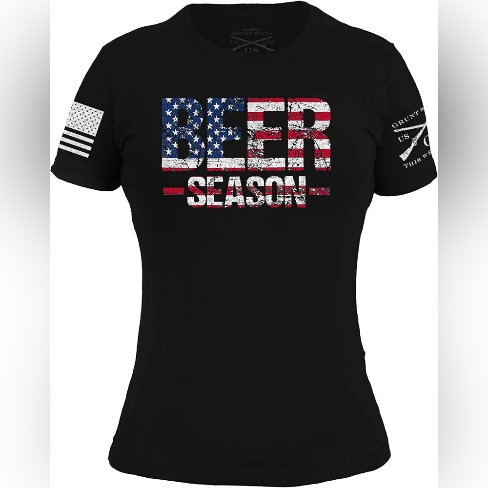 Grunt Style Beer Season Women’s T-Shirt – Medium 🇺🇸✨‎
